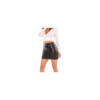 Jupe courte simili cuir noir Paula 